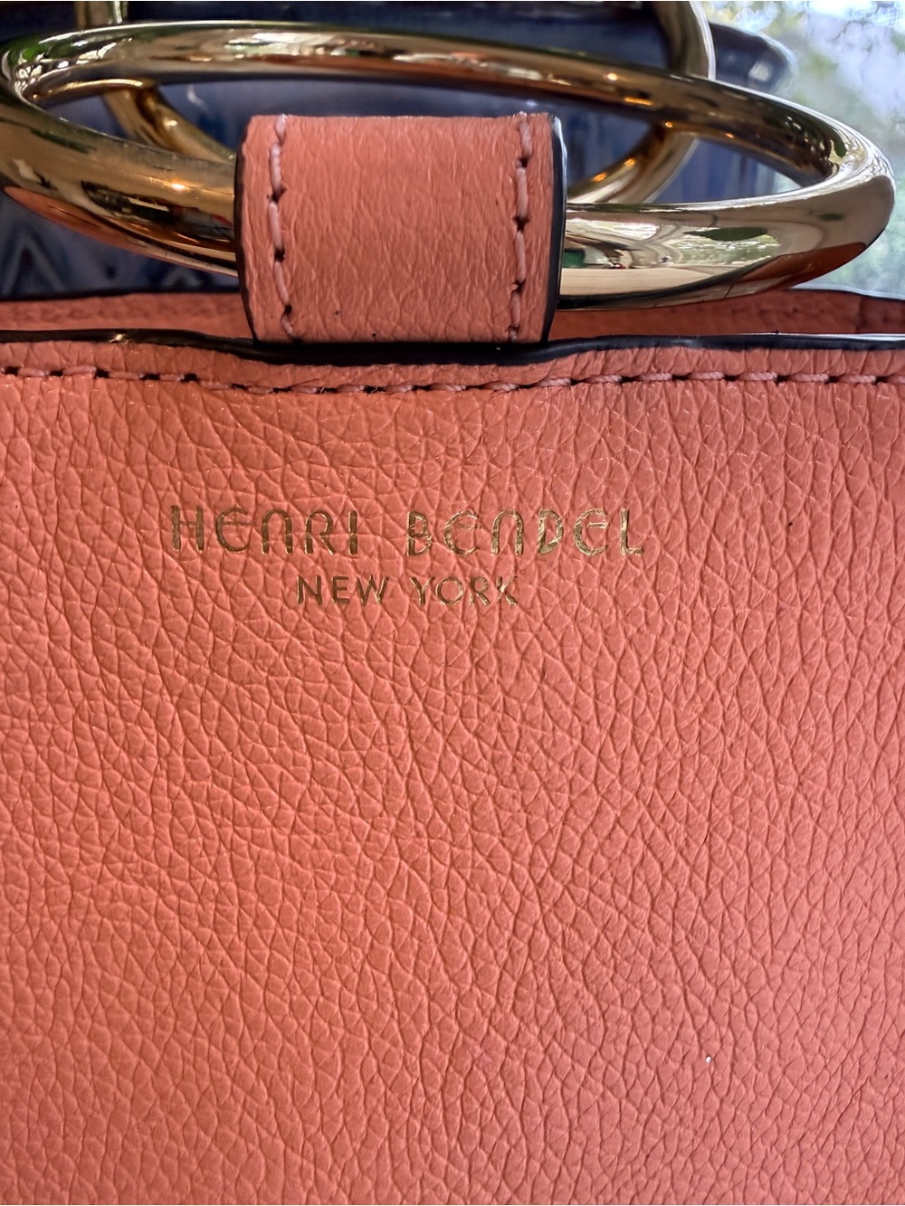 Henri Bendel Marquis Micro Mini Ring Top Bucket Bag Coral Pink Leather - Picture 2 of 15